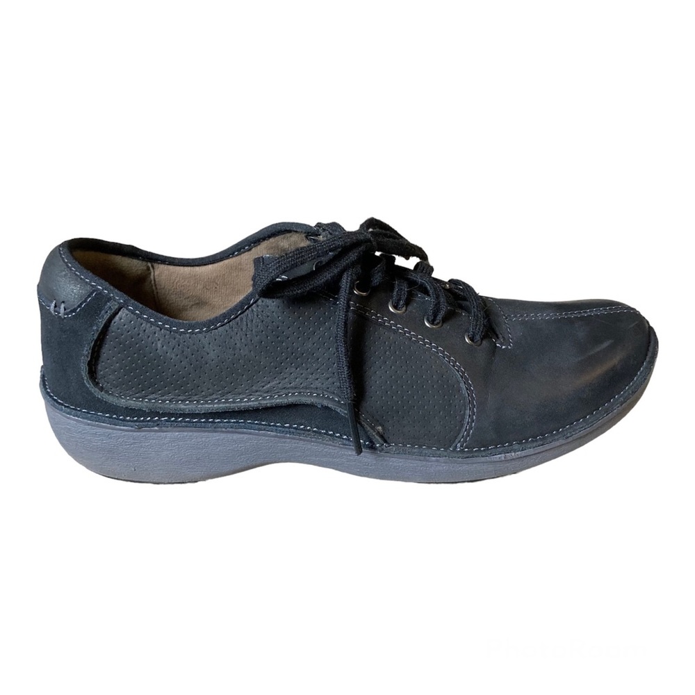 Clarks Wave Walk Back Leather Lace Up Sneakers